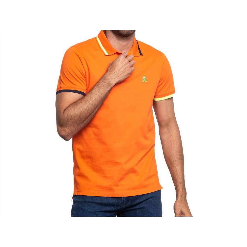 NEW EIGHT X monaco frog slim fit polo in orange